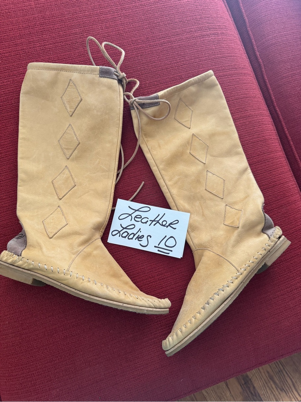 Classic Tan Leather Women's Knee-High Boots